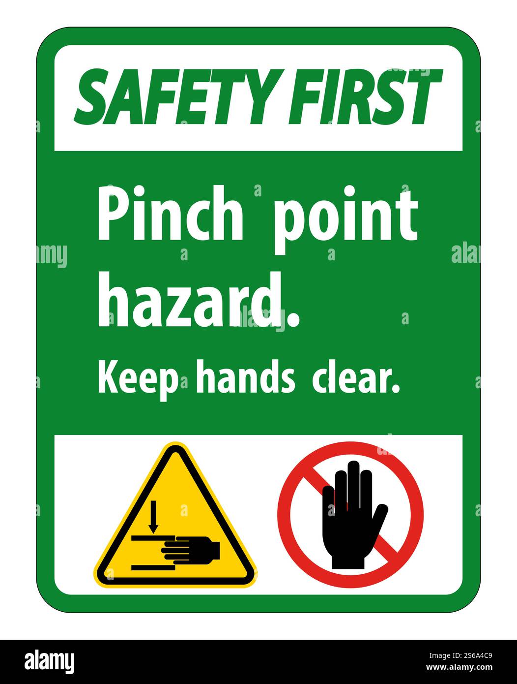 Safety First Pinch Point Hazard,Keep Hands Clear Symbol Sign Isolate on ...