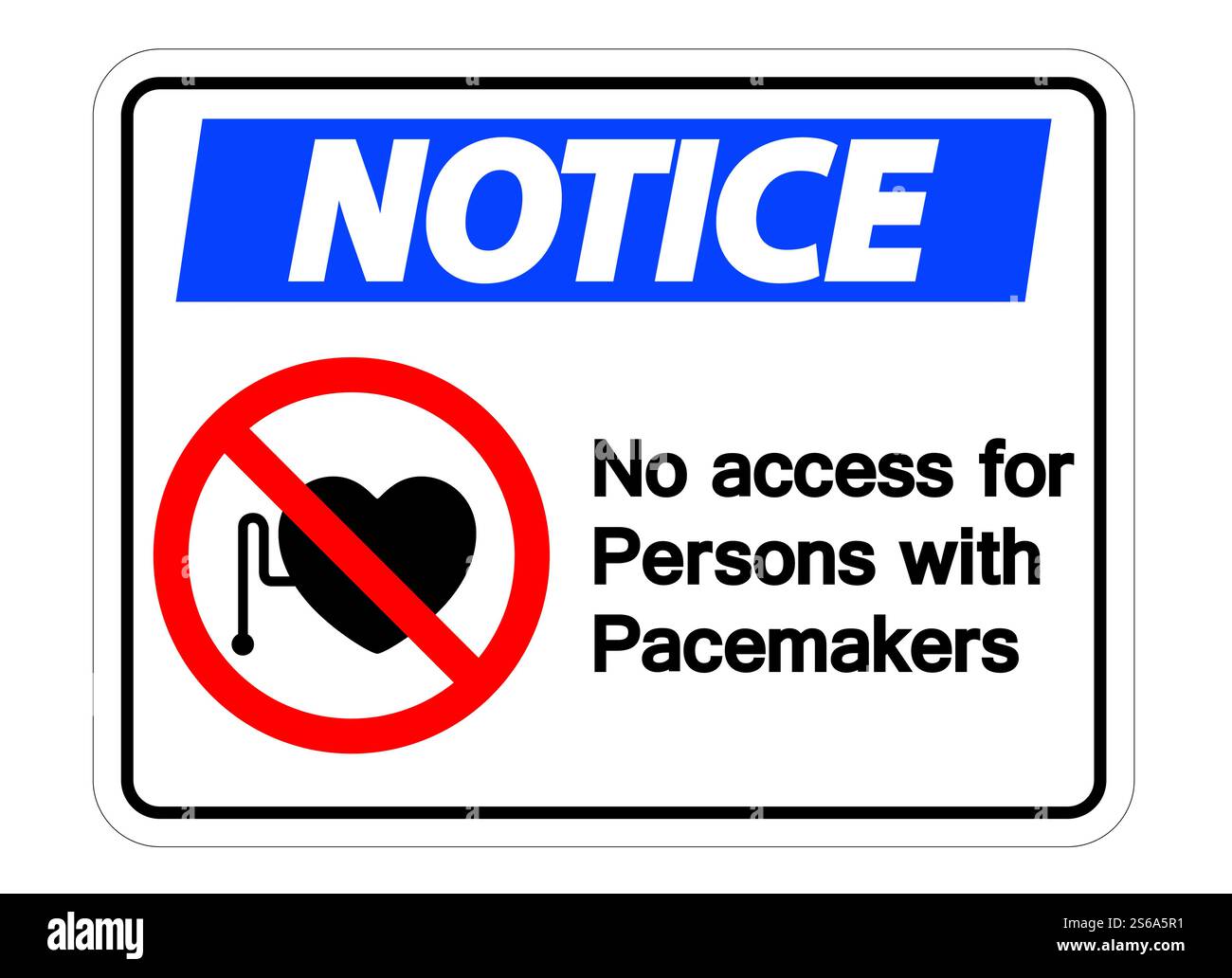 Notice No Access For Persons With Pacemaker Symbol Sign Isolate On White Background,Vector Illustration Stock Vector