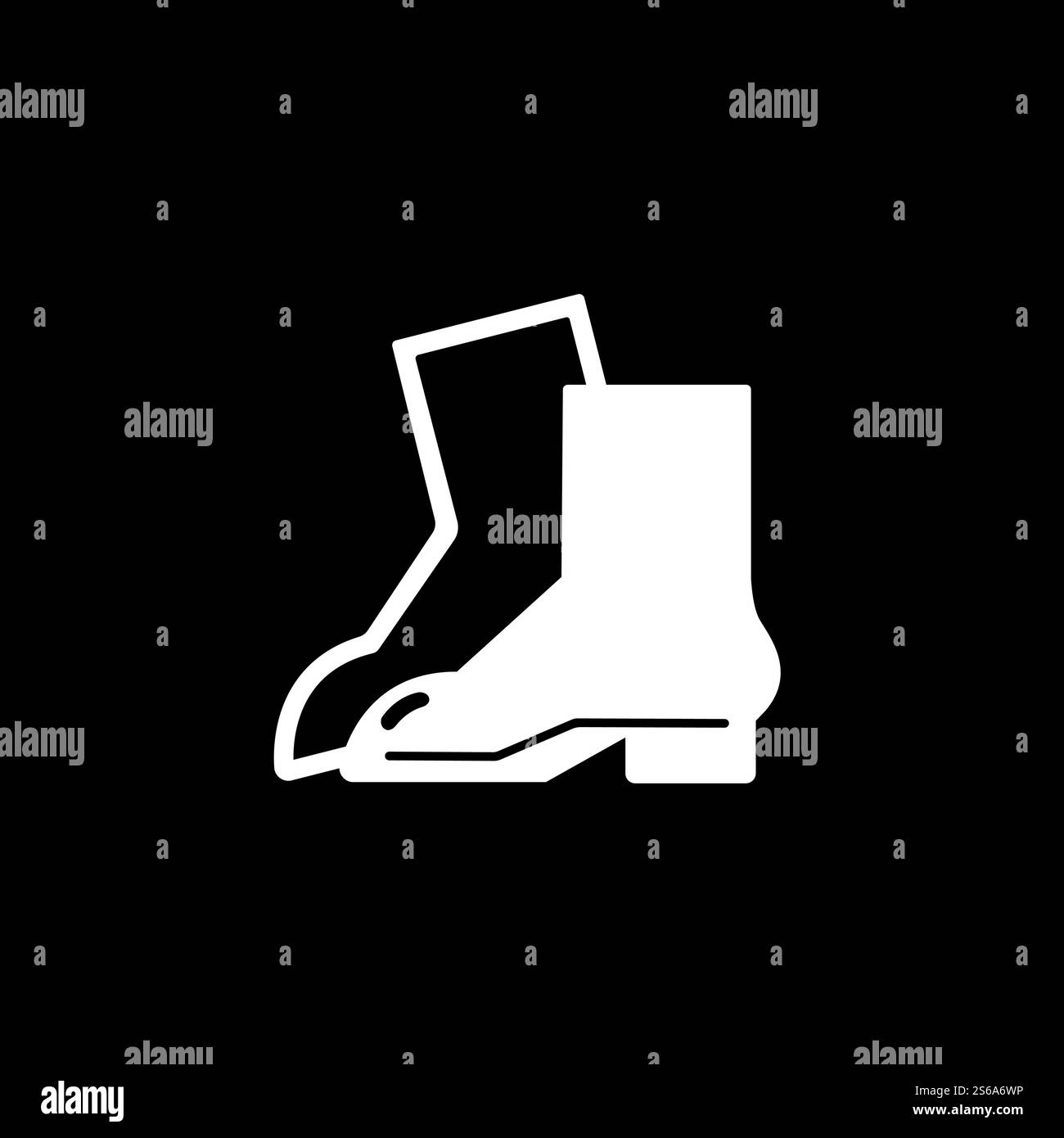 Symbol Wear Foot Protection sign on black background,Vector ...