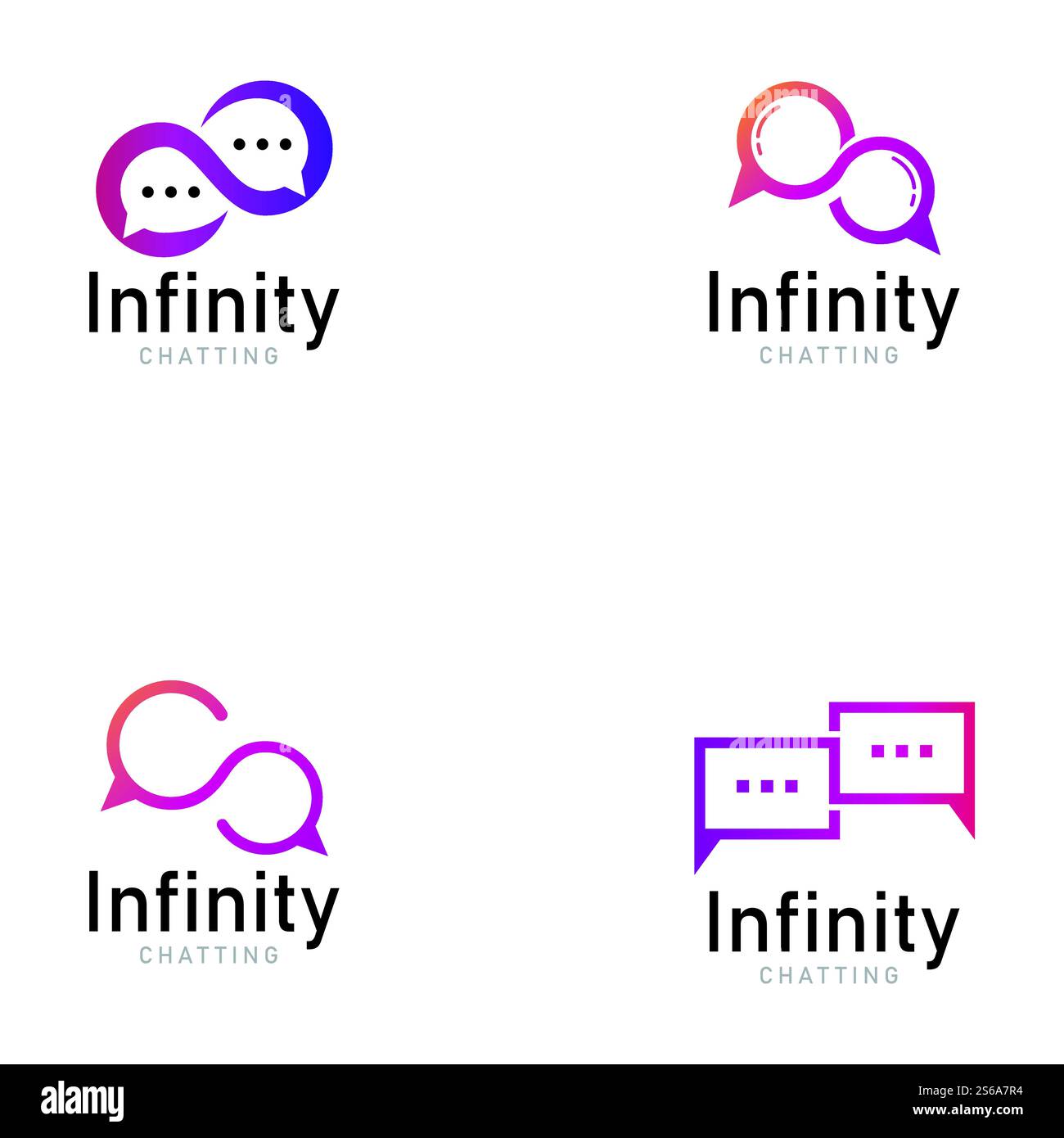 infinity chat media logo icon vector Stock Vector