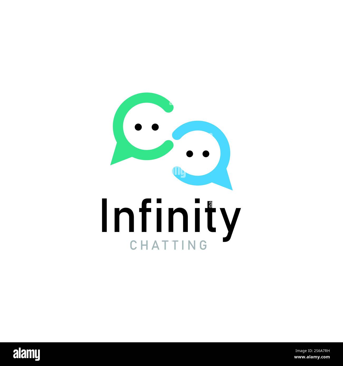 infinity chat media logo icon vector Stock Vector