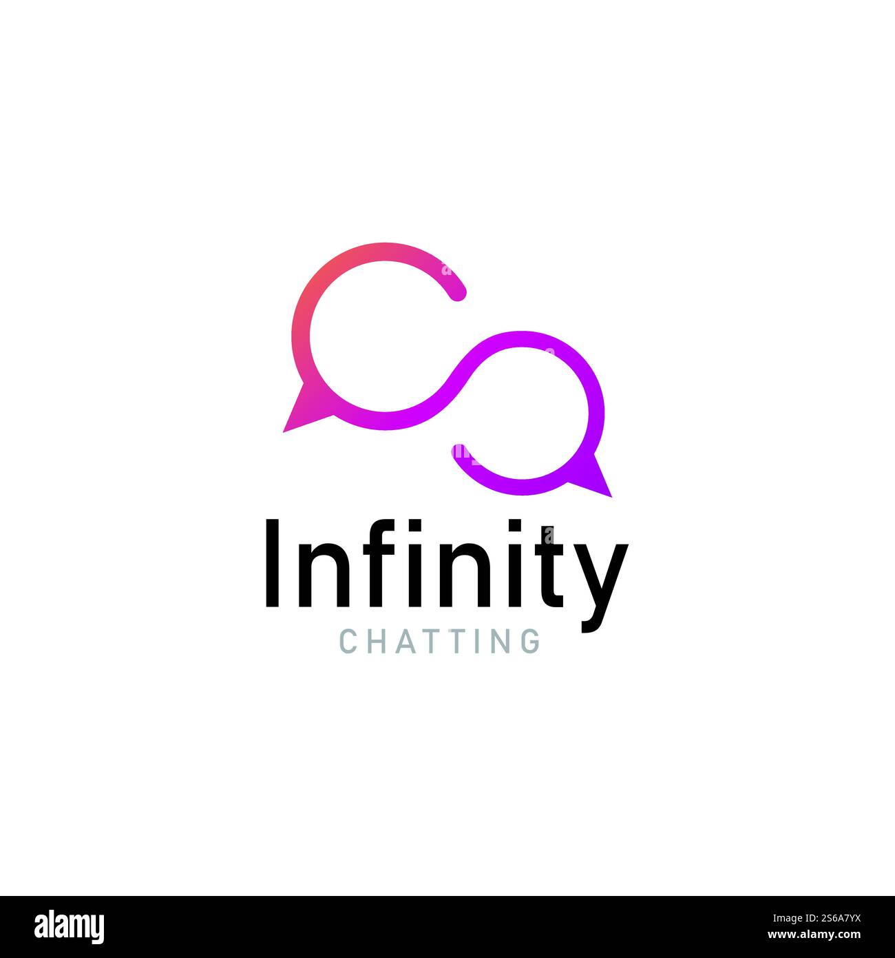 infinity chat media logo icon vector Stock Vector