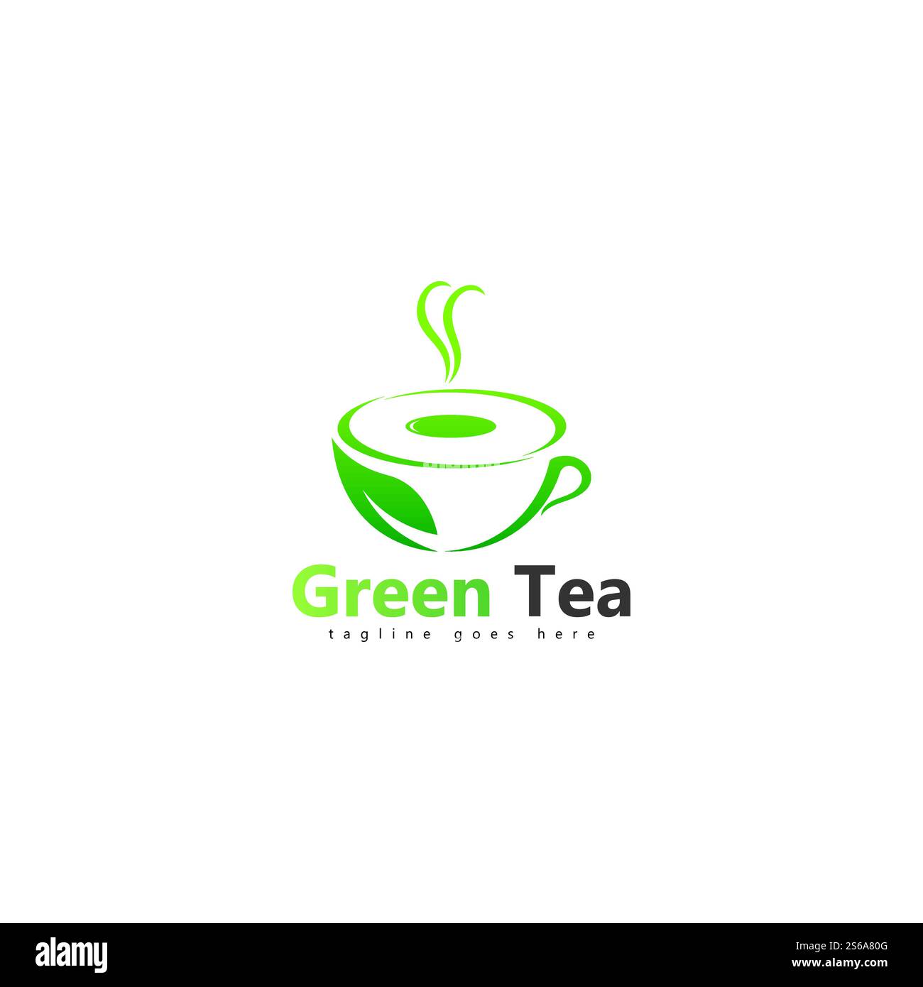 coffee shop logo template design green tea logo Stock Vector Image ...