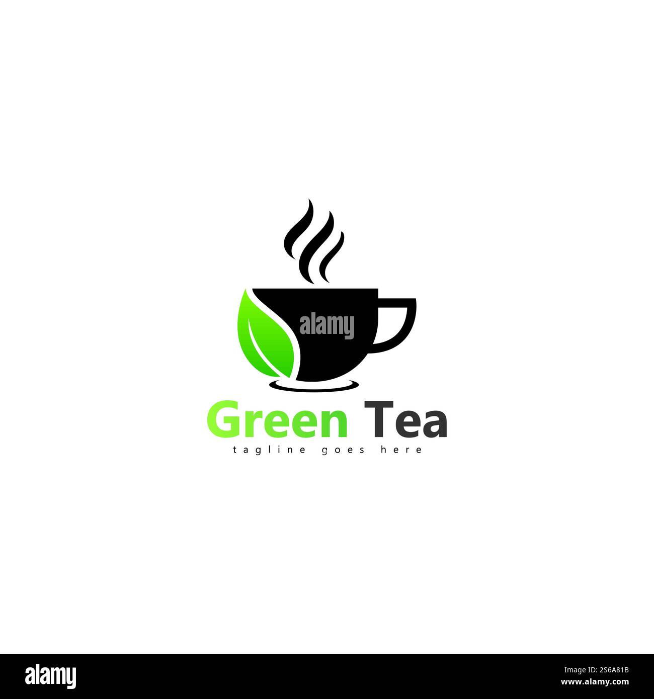 coffee shop logo template design green tea logo Stock Vector Image ...