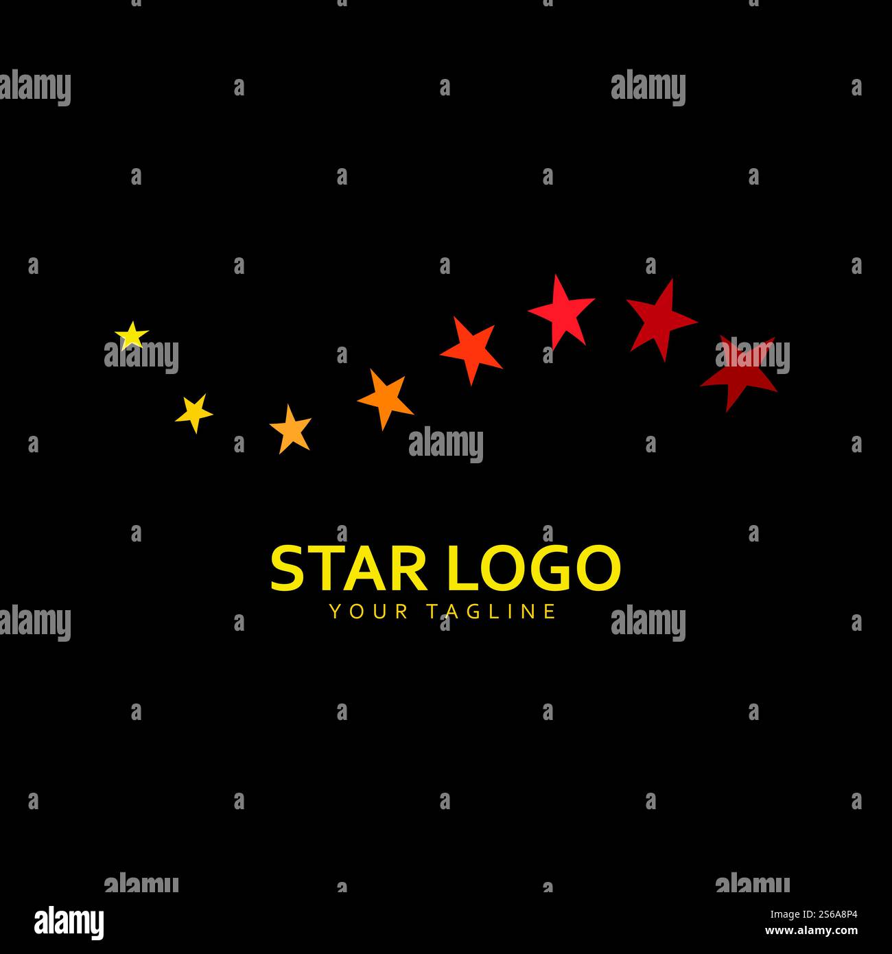 Gold Star Logo Vector with Black Background Stock Vector Image & Art ...