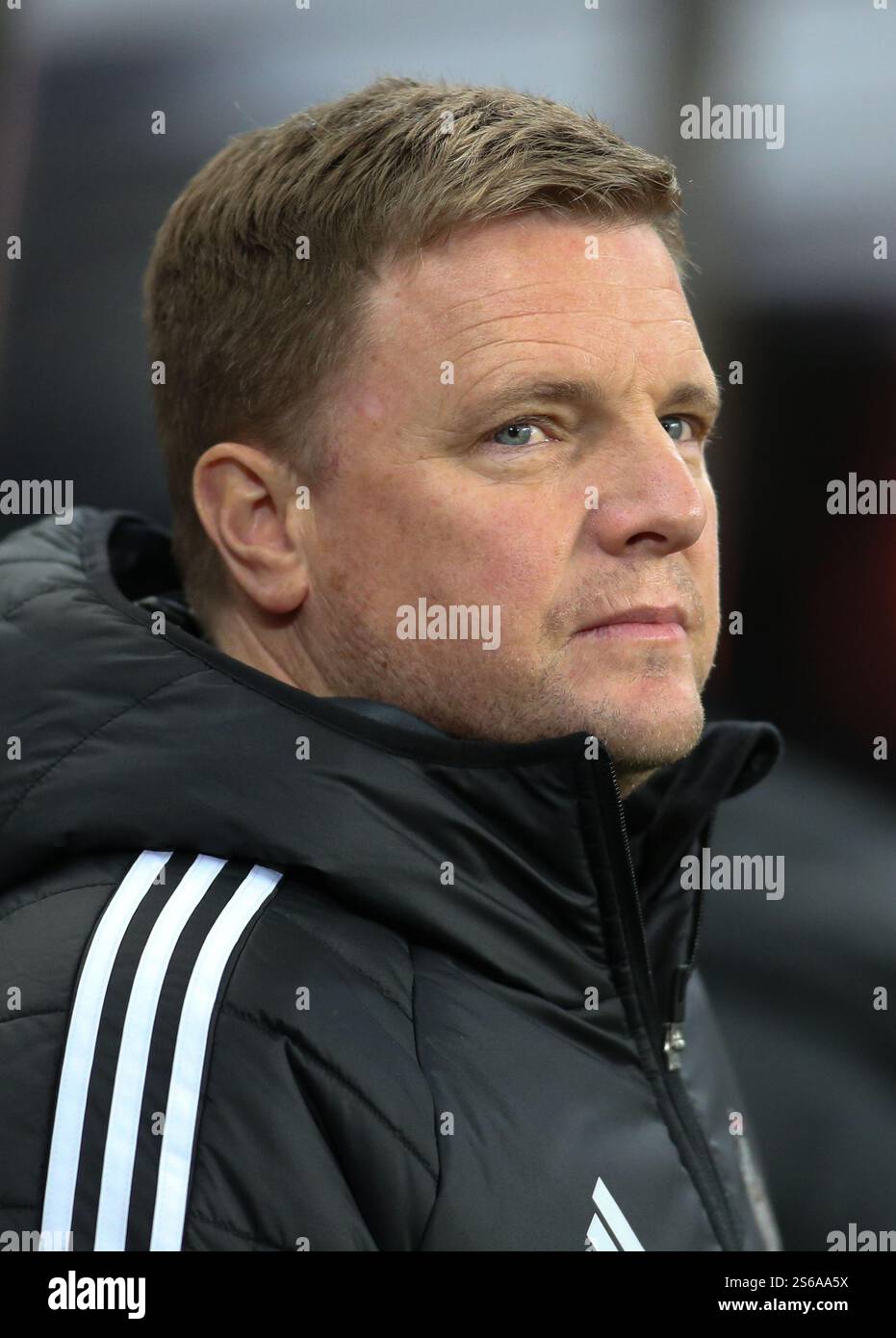 Newcastle United Manager Eddie Howe during the Premier League match between Newcastle United and Wolverhampton Wanderers at St. James's Park, Newcastle on Wednesday 15th January 2025. (Photo: Michael Driver | MI News) Credit: MI News & Sport /Alamy Live News Stock Photo