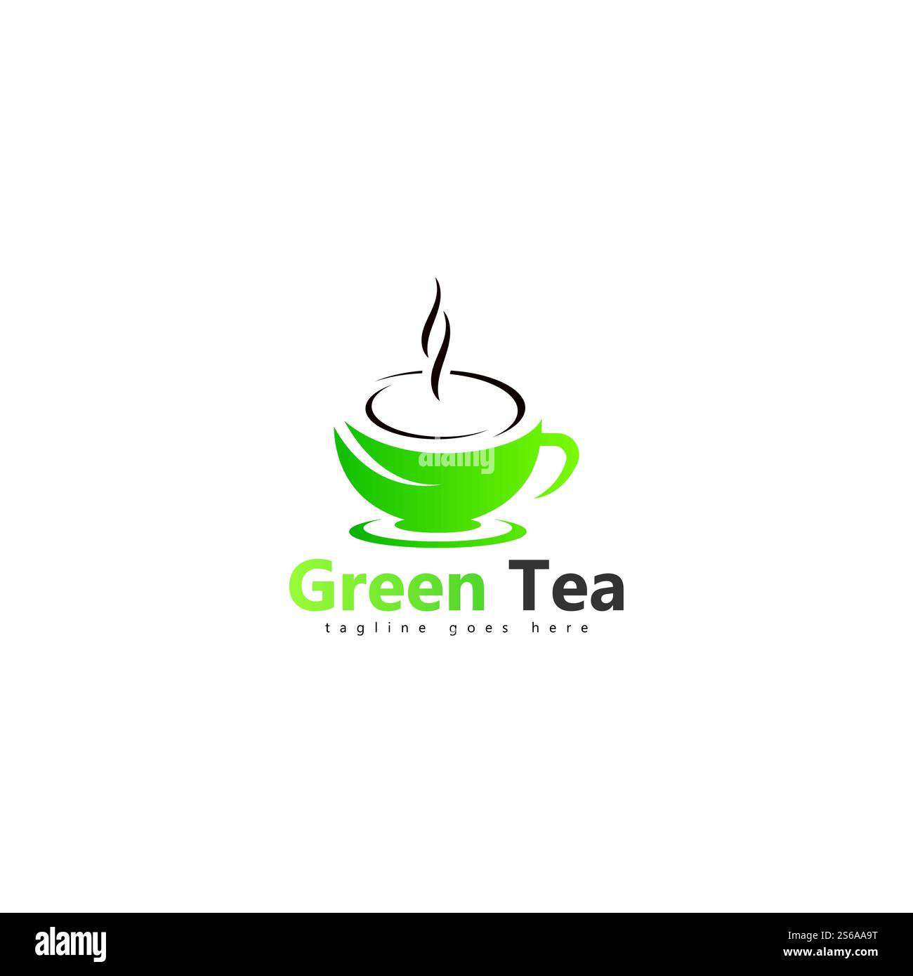 coffee shop logo template design green tea logo Stock Vector Image ...