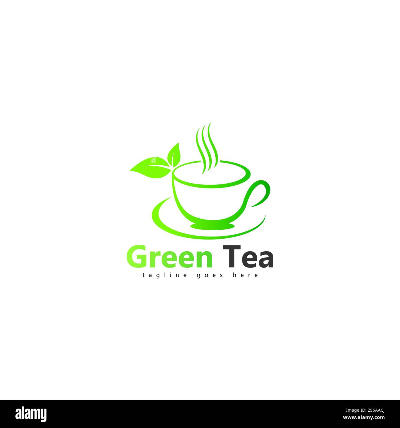 coffee shop logo template design green tea logo Stock Vector Image ...