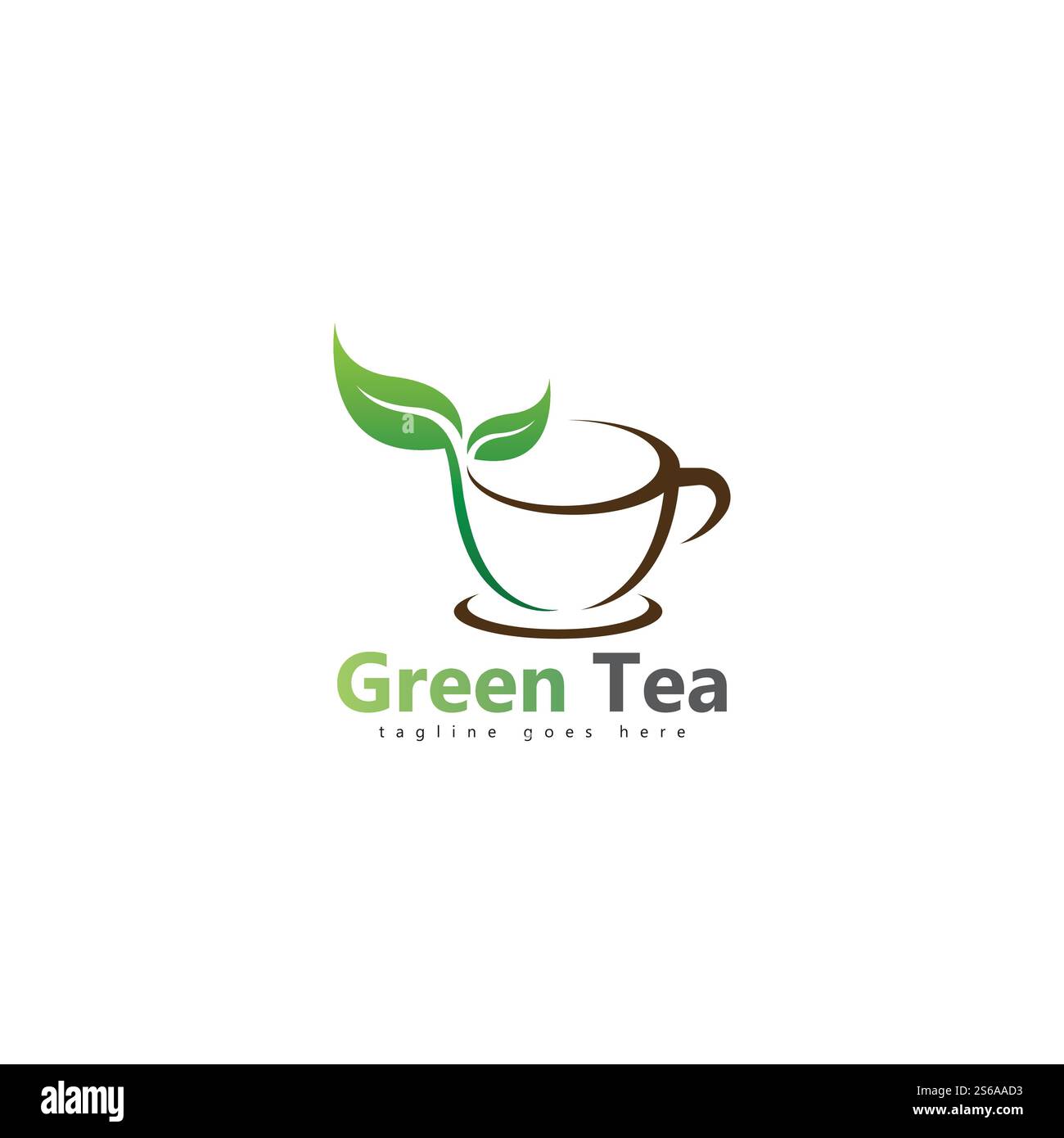 coffee shop logo template design green tea logo Stock Vector Image ...