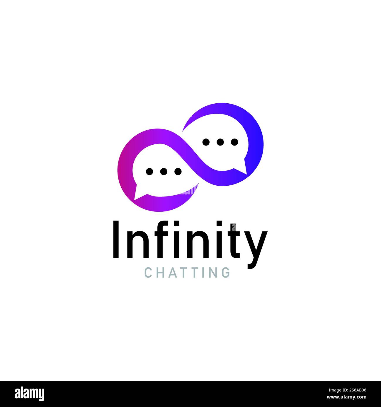 infinity chat media logo icon vector Stock Vector