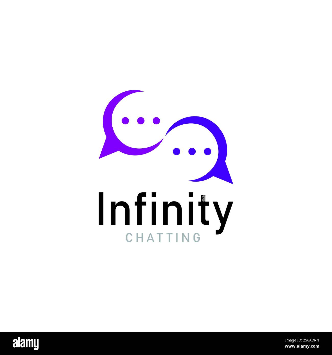 infinity chat media logo icon vector Stock Vector