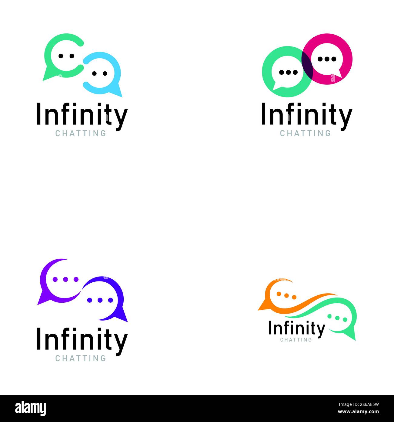 infinity chat media logo icon vector Stock Vector