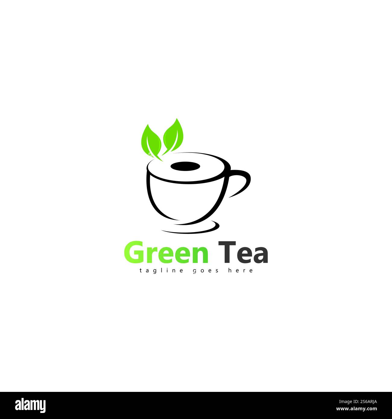 coffee shop logo template design green tea logo Stock Vector Image ...
