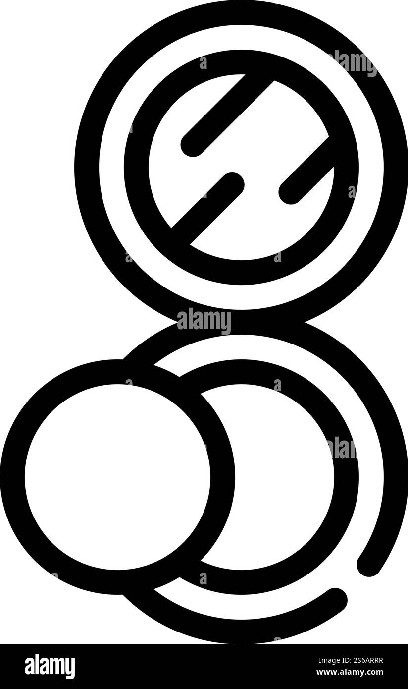 puff powder line icon vector. puff powder sign. isolated contour symbol ...