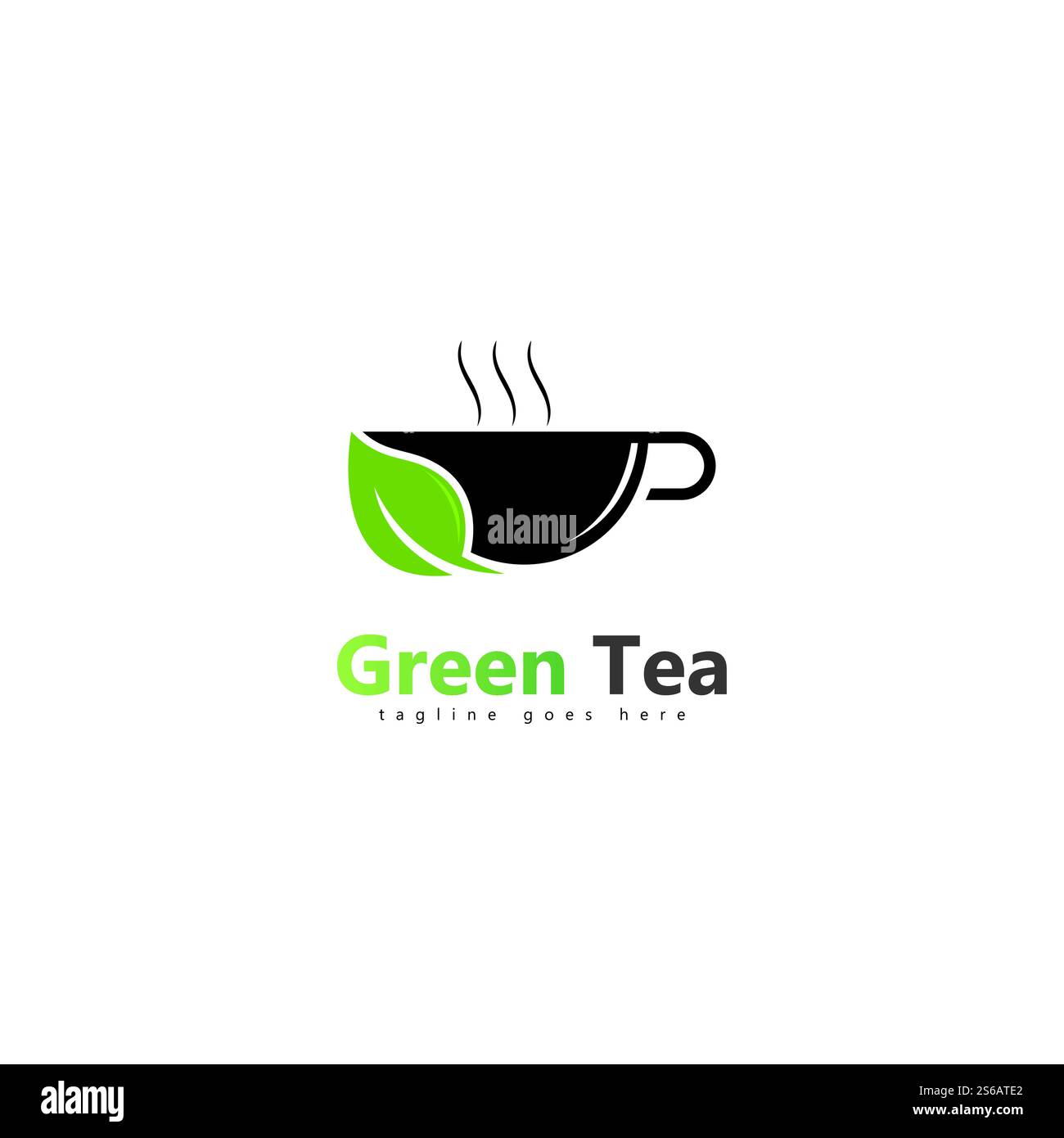 coffee shop logo template design green tea logo Stock Vector Image ...