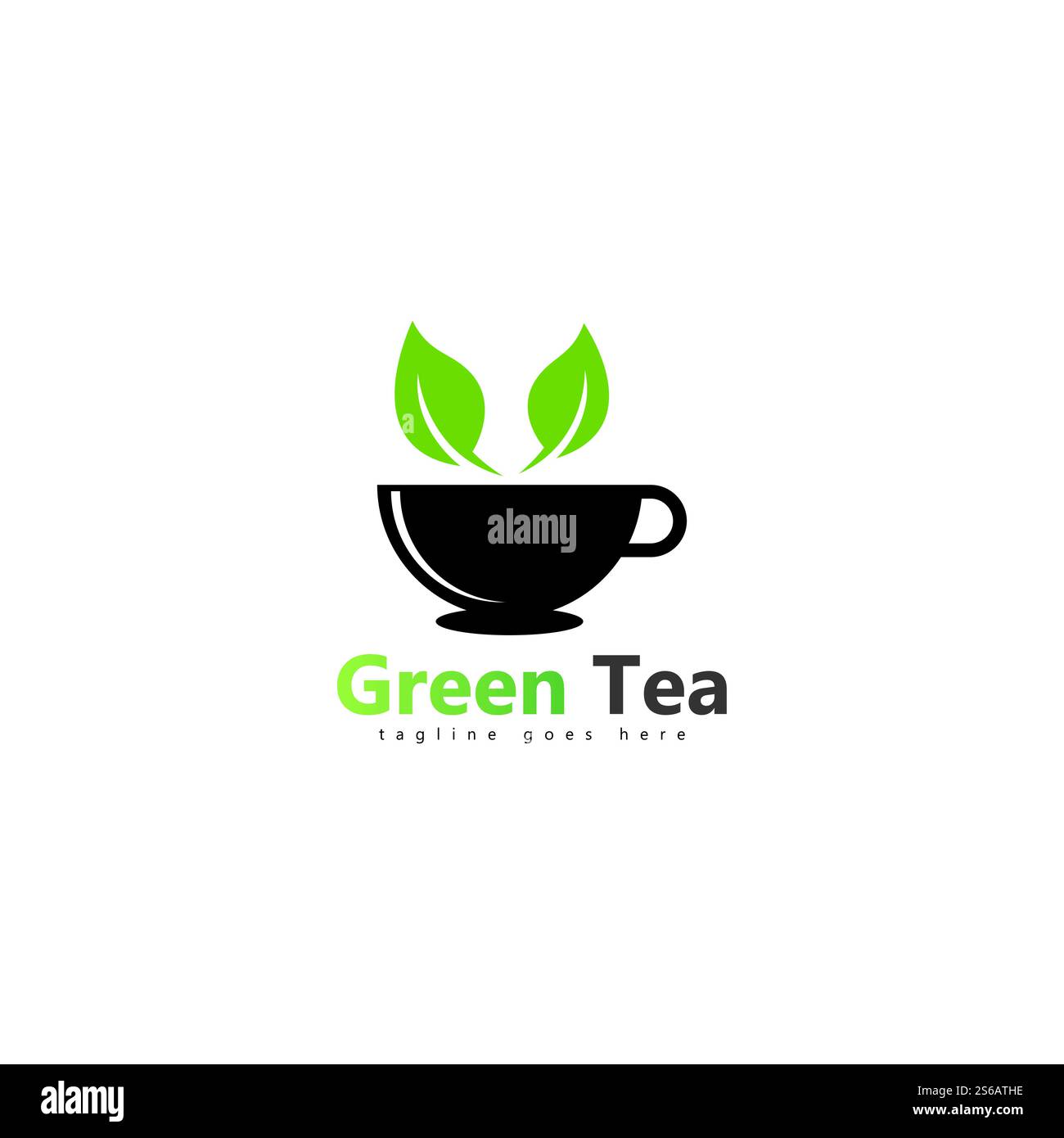 coffee shop logo template design green tea logo Stock Vector Image ...