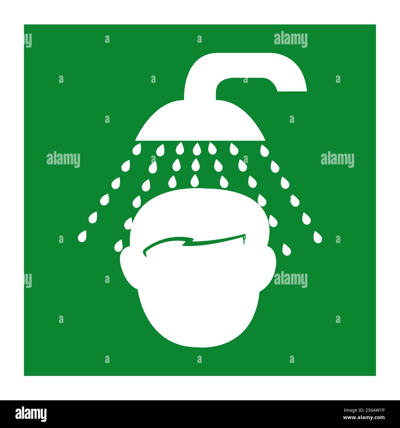 Emergency Shower Symbol Isolate On White Background,Vector Illustration EPS.10 Stock Vector
