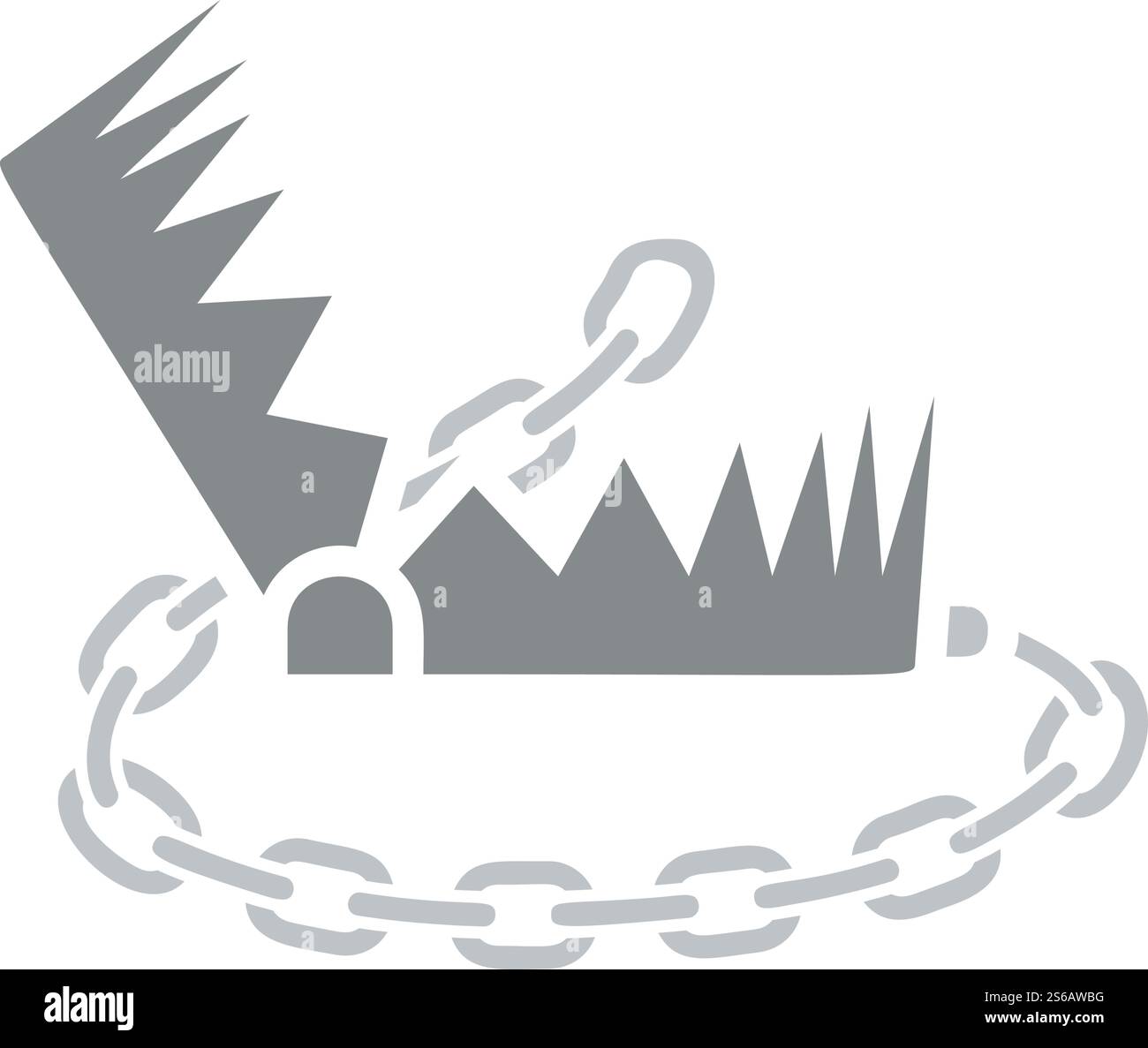 Icon Of Bear Hunting Trap. Flat Color Design. Vector Illustration Stock ...