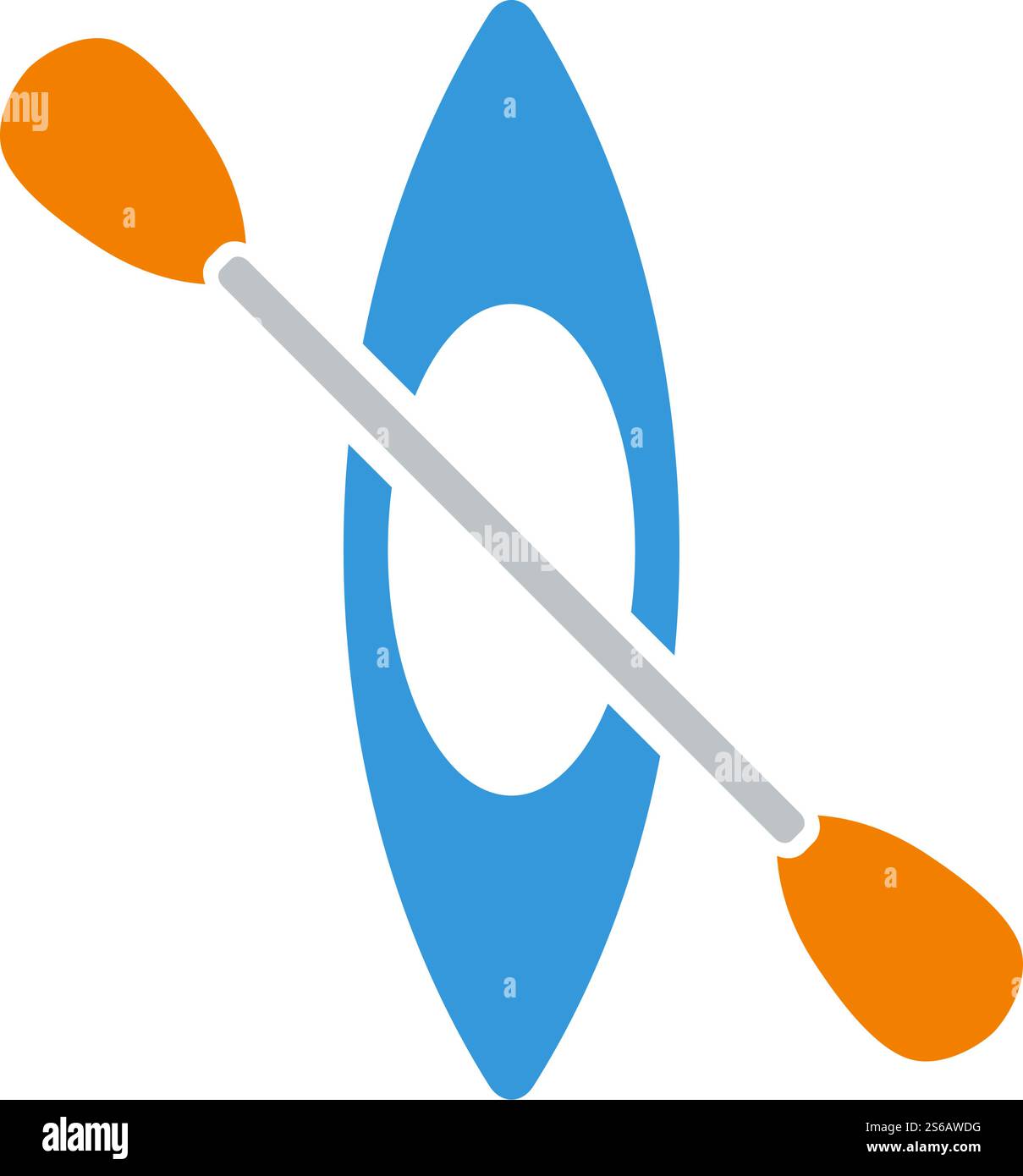 Icon Of Kayak And Paddle. Flat Color Design. Vector Illustration Stock ...