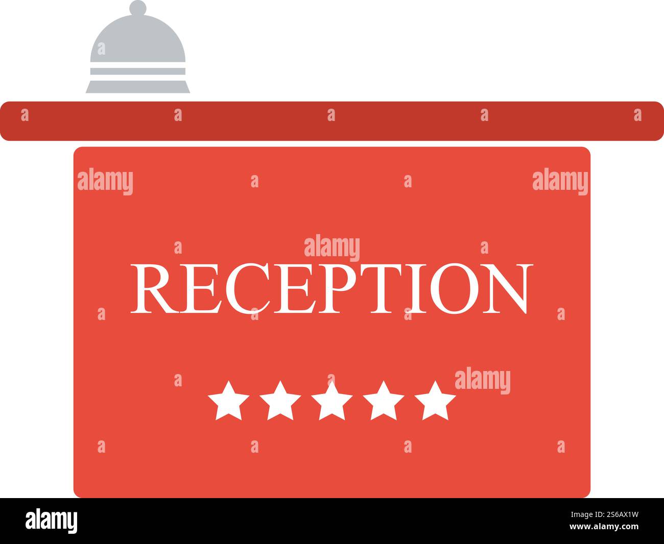 Hotel Reception Desk Icon. Flat Color Design. Vector Illustration Stock ...