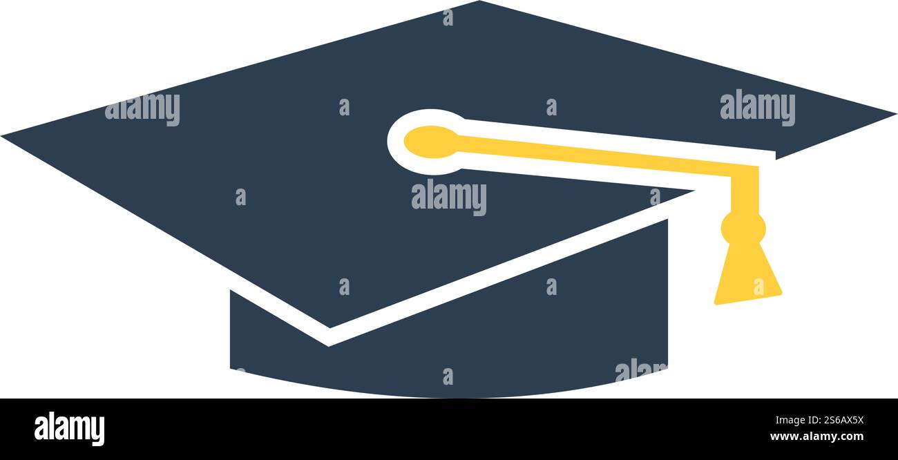Icon Of Graduation Cap In Ui Colors. Flat Color Design. Vector ...