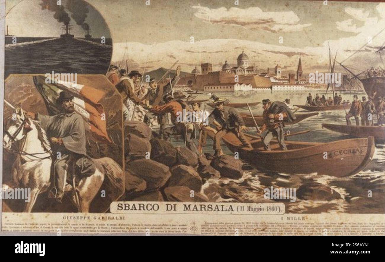 Giuseppe Garibaldi landing at Marsala Stock Photo - Alamy