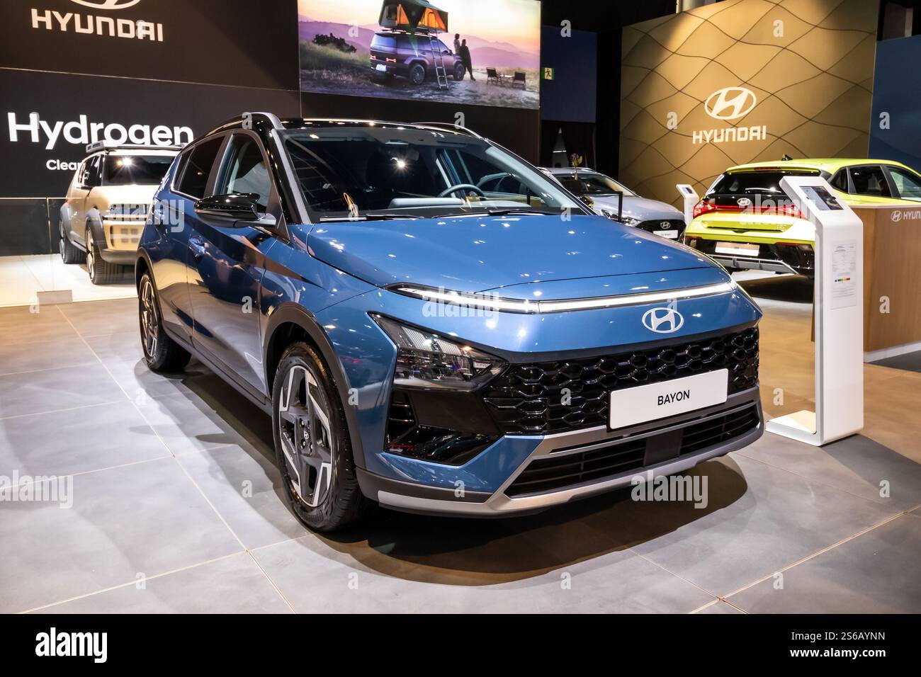 Hyundai Bayon (2025) compact crossover SUV car at the Brussels Motor ...