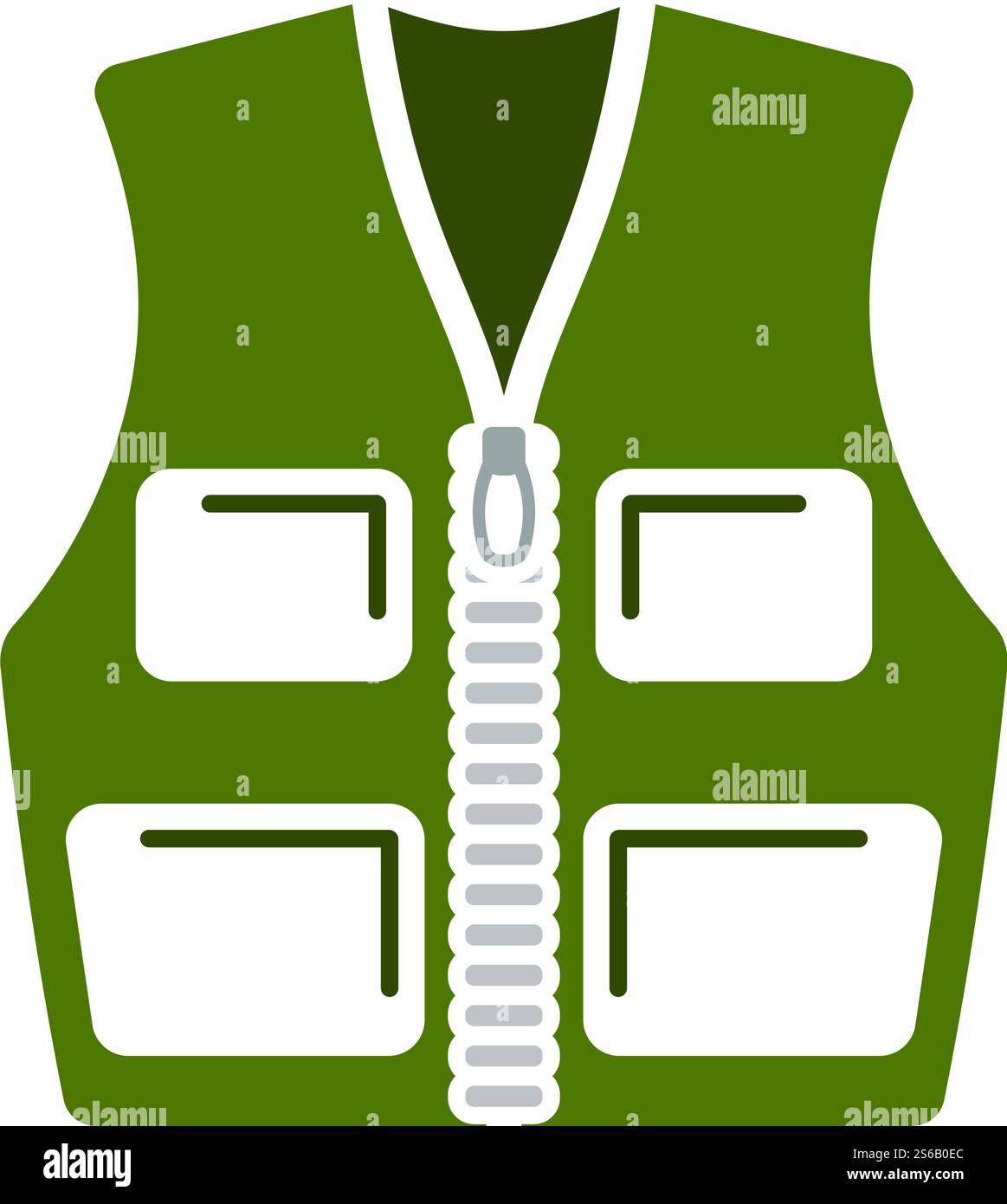 Icon Of Hunter Vest. Flat Color Design. Vector Illustration Stock ...