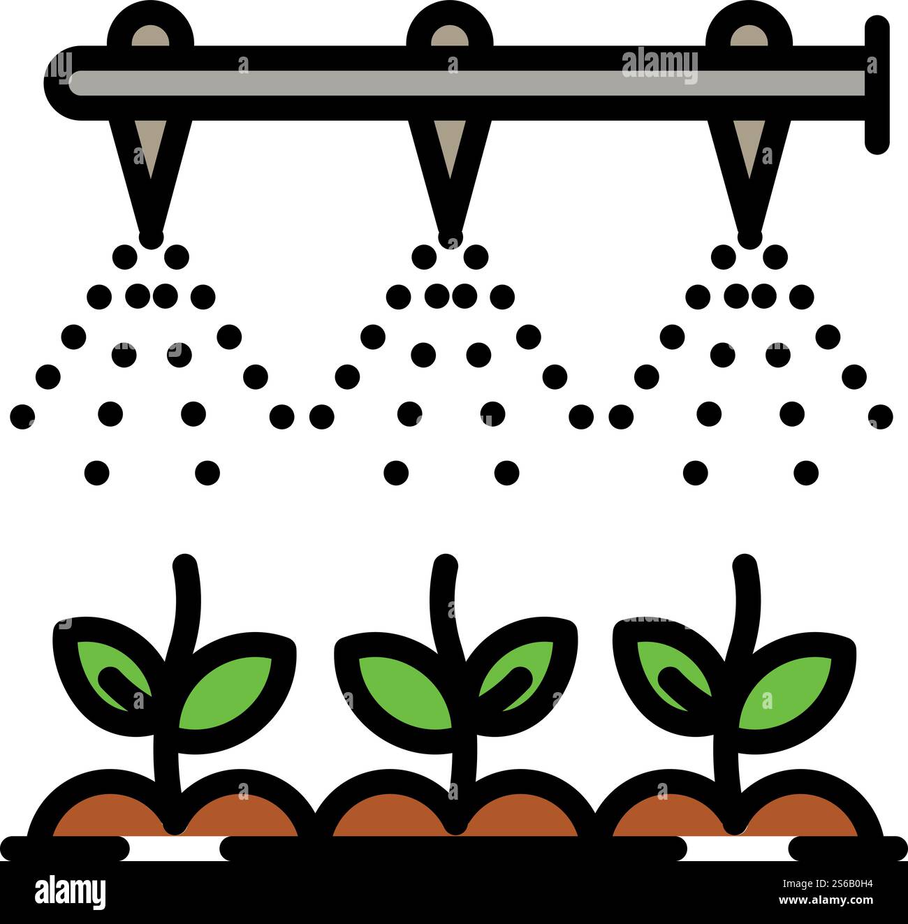 Modern irrigation technology icon. Outline modern irrigation technology vector icon for web design isolated on white background. Modern irrigation technology icon, outline style Stock Vector