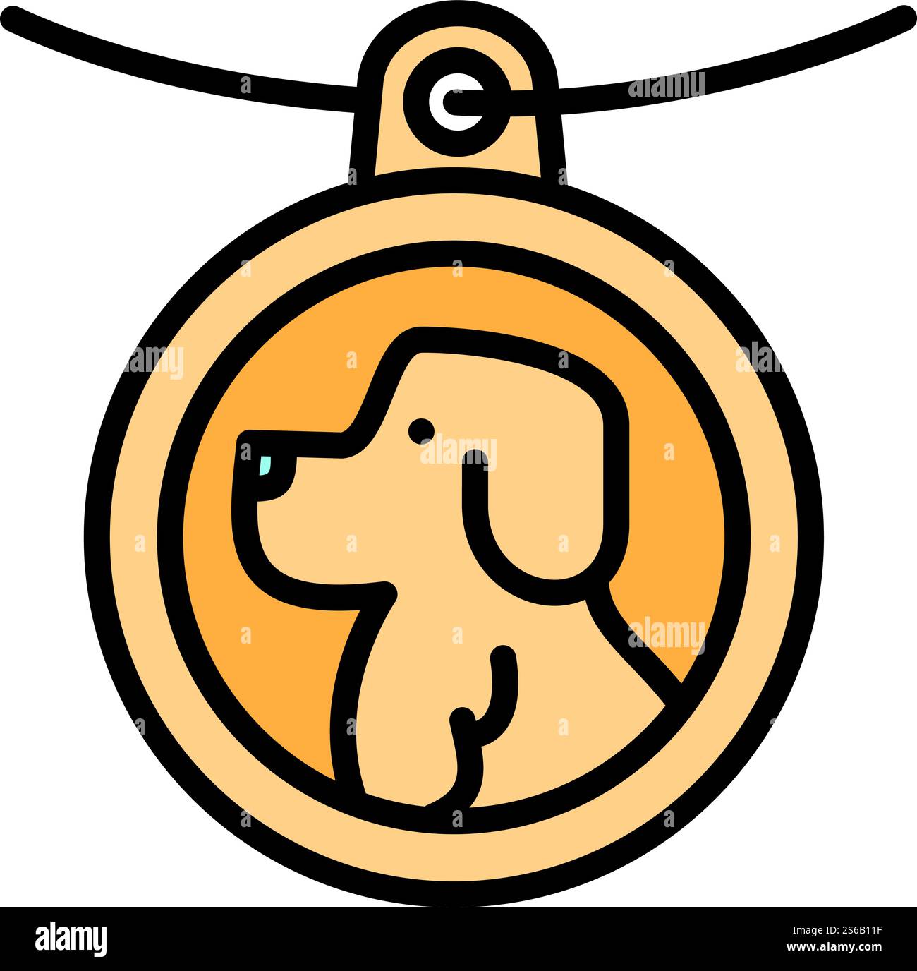 Dog emblem icon. Outline dog emblem vector icon for web design isolated ...