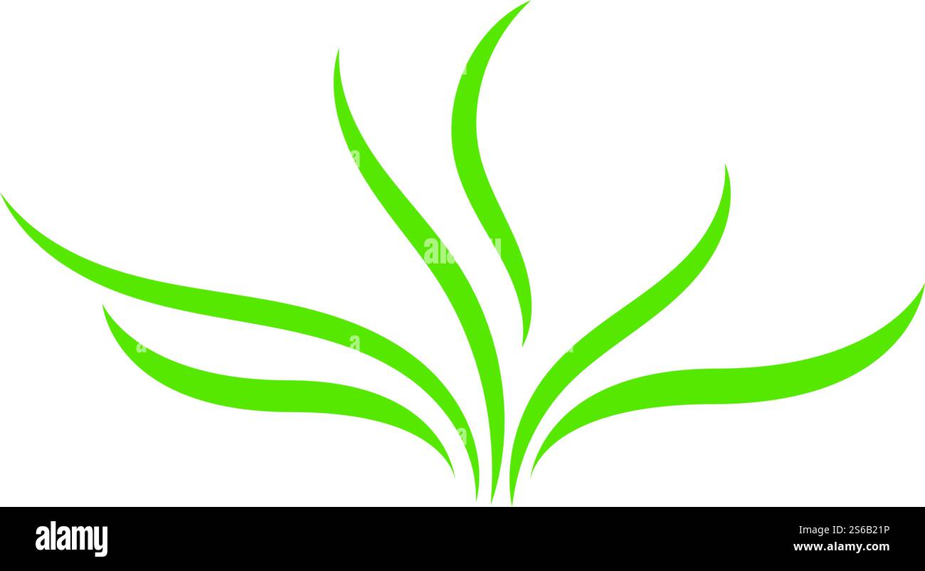 Natural Grass ilustration logo vector design Stock Vector
