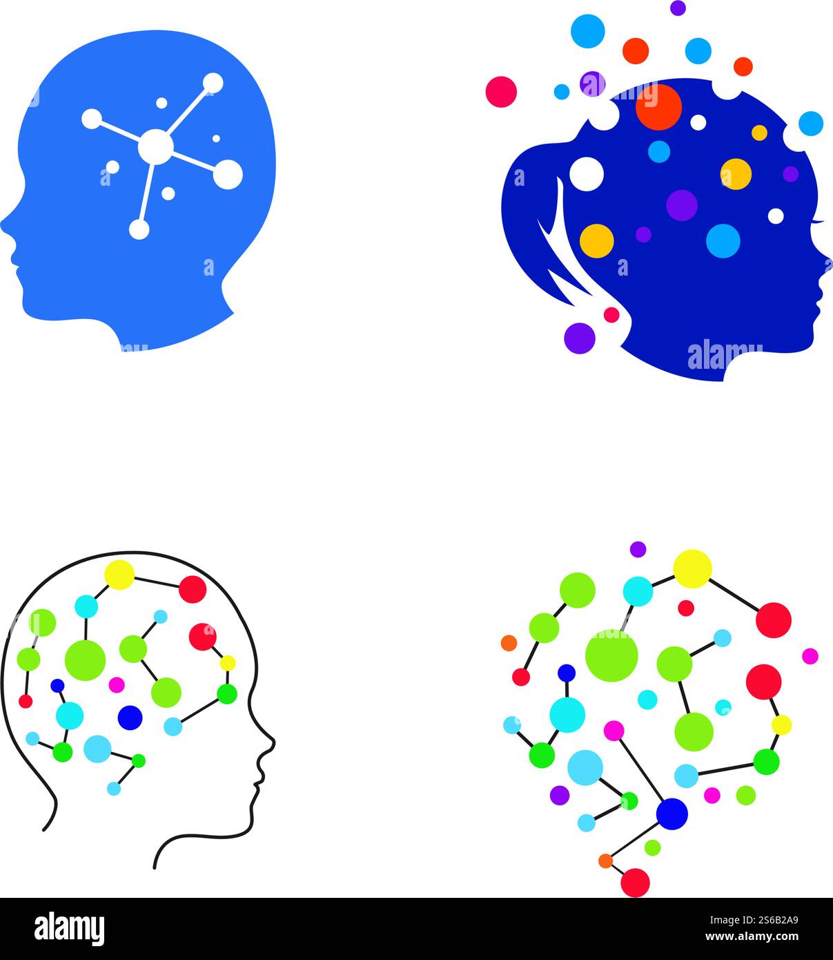 Set of Human Brain illustration vector icon Template Stock Vector Image ...