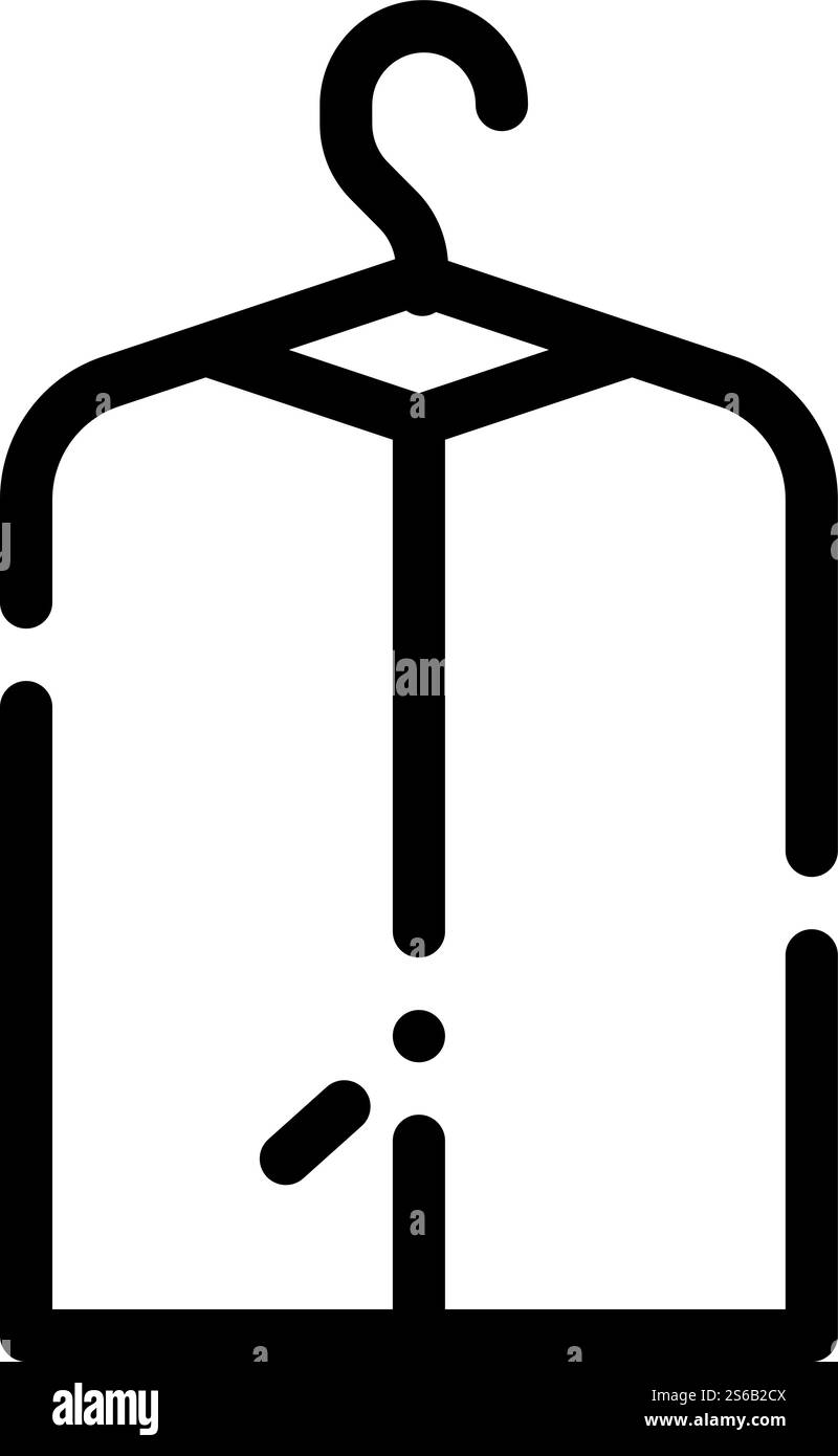 clothes after dry cleaning on hanger line icon vector. clothes after ...