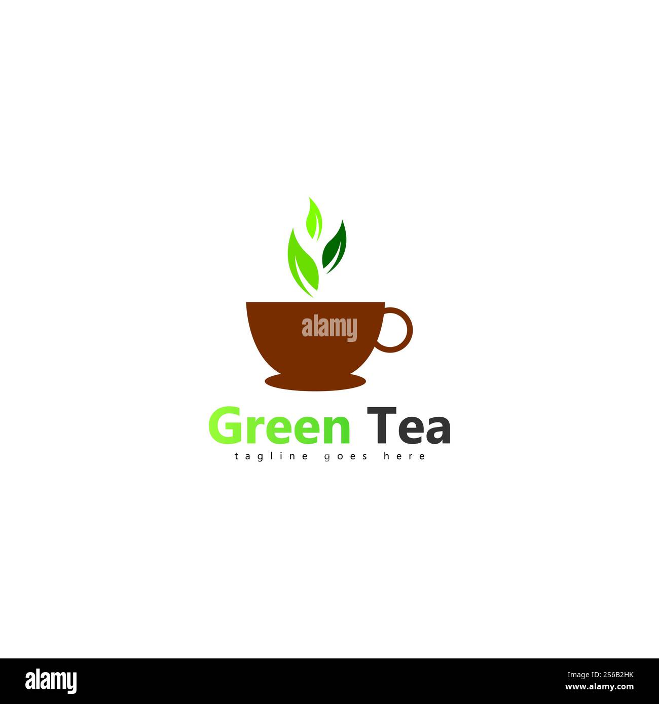 coffee shop logo template design green tea logo Stock Vector Image ...