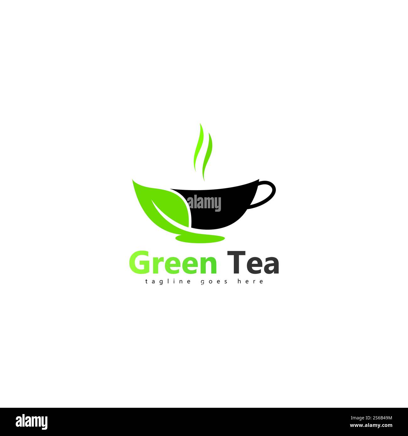 coffee shop logo template design green tea logo Stock Vector Image ...