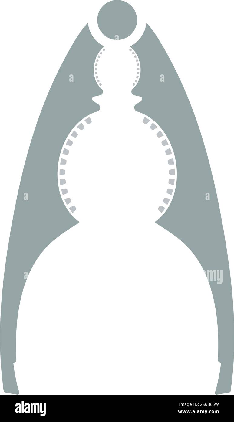 Nutcracker Pliers Icon. Flat Color Design. Vector Illustration. Stock Vector