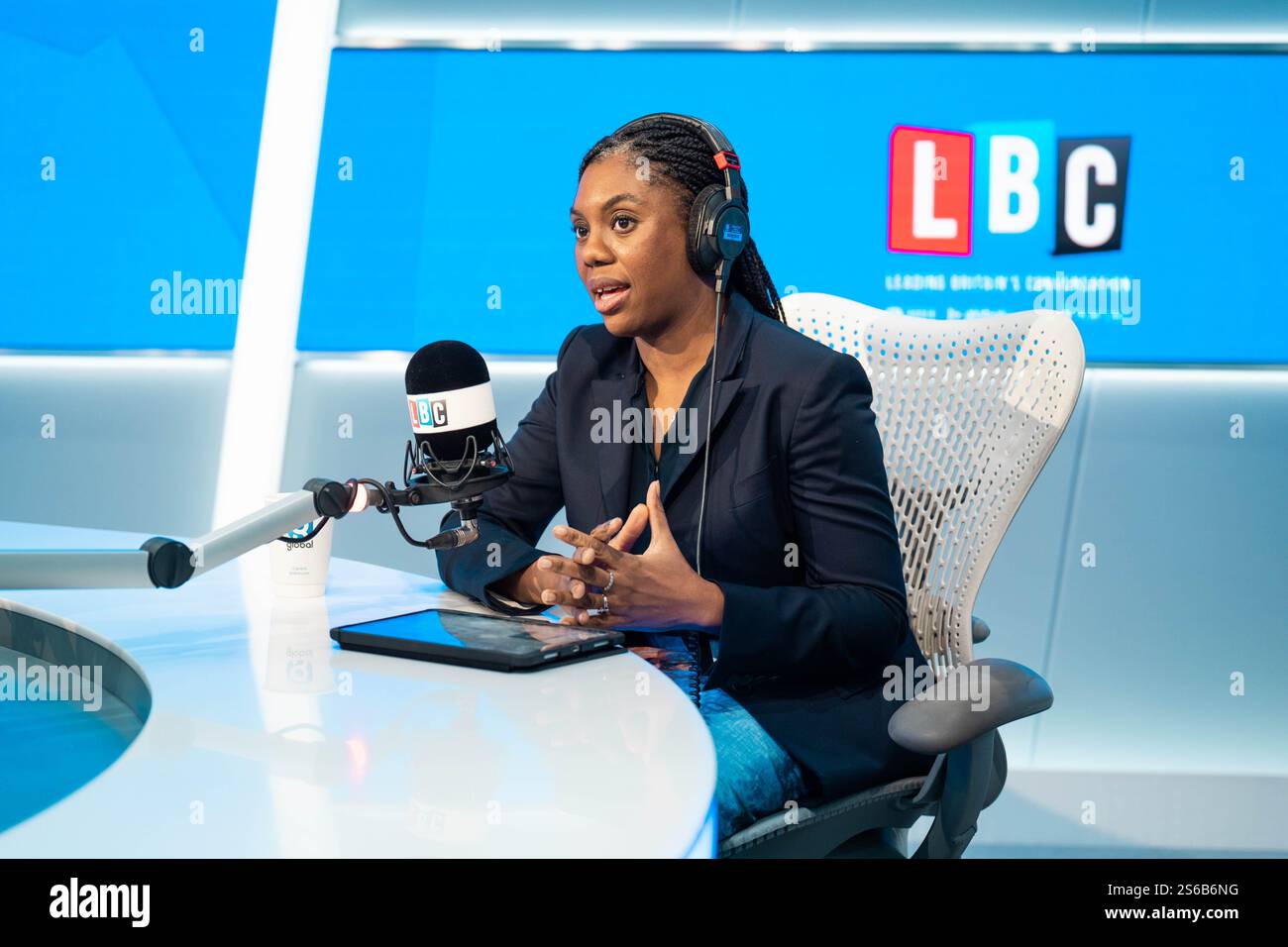 Conservative Party leader Kemi Badenoch during an appearance on LBC ...