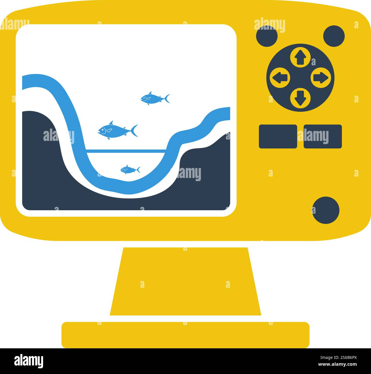 Icon Of Echo Sounder. Flat Color Design. Vector Illustration Stock ...