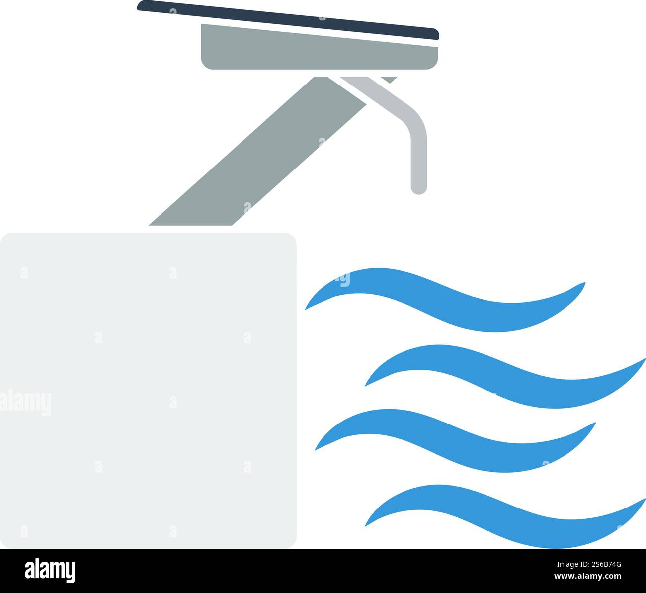 Diving Stand Icon. Flat Color Design. Vector Illustration. Stock Vector