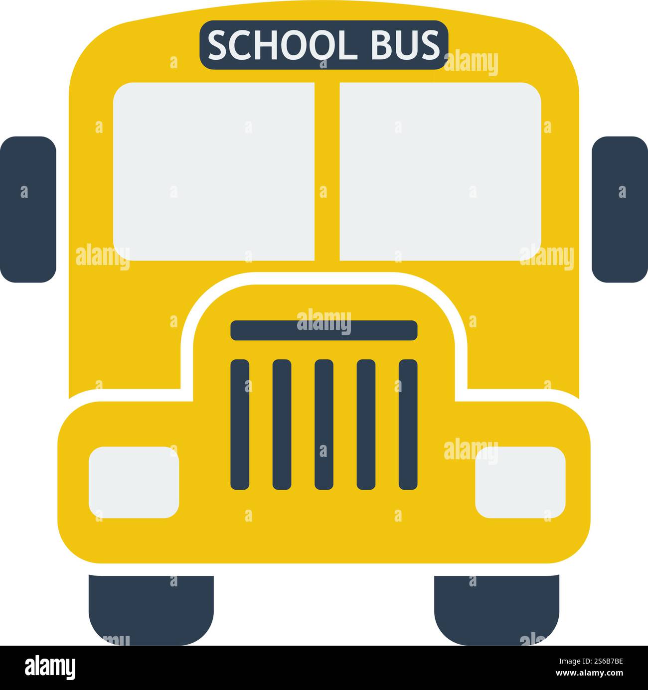 Icon Of School Bus In Ui Colors. Flat Color Design. Vector Illustration ...