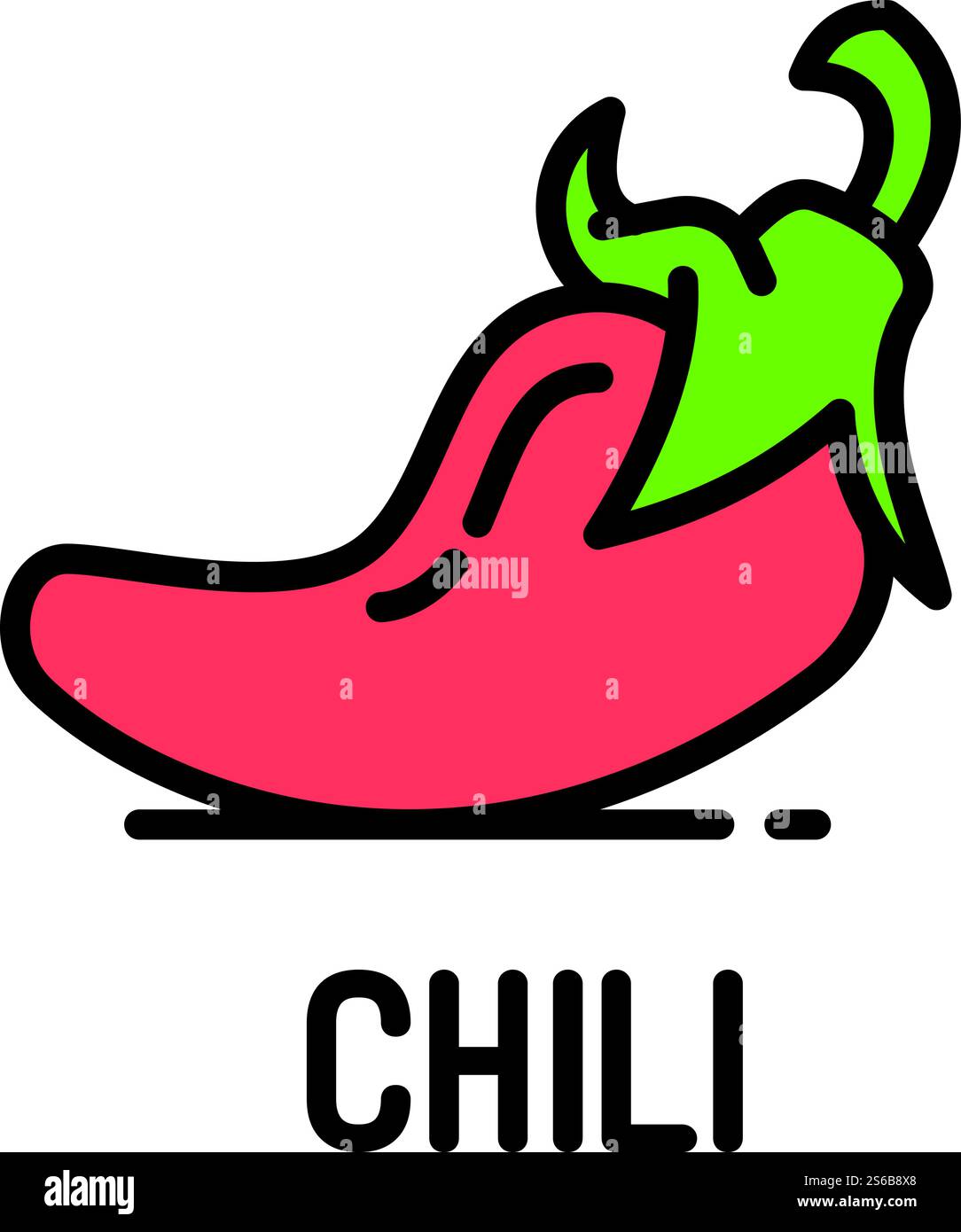 Chili icon. Outline chili vector icon for web design isolated on white ...