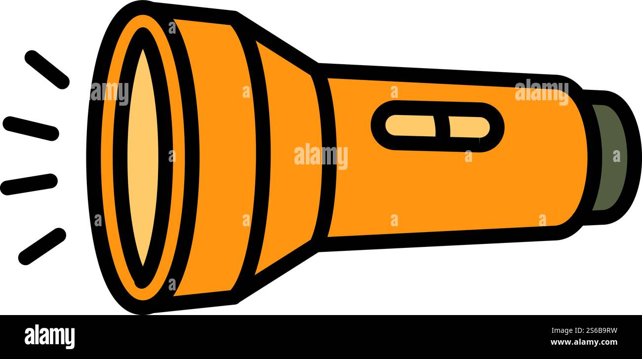 Guard flashlight icon. Outline guard flashlight vector icon for web ...