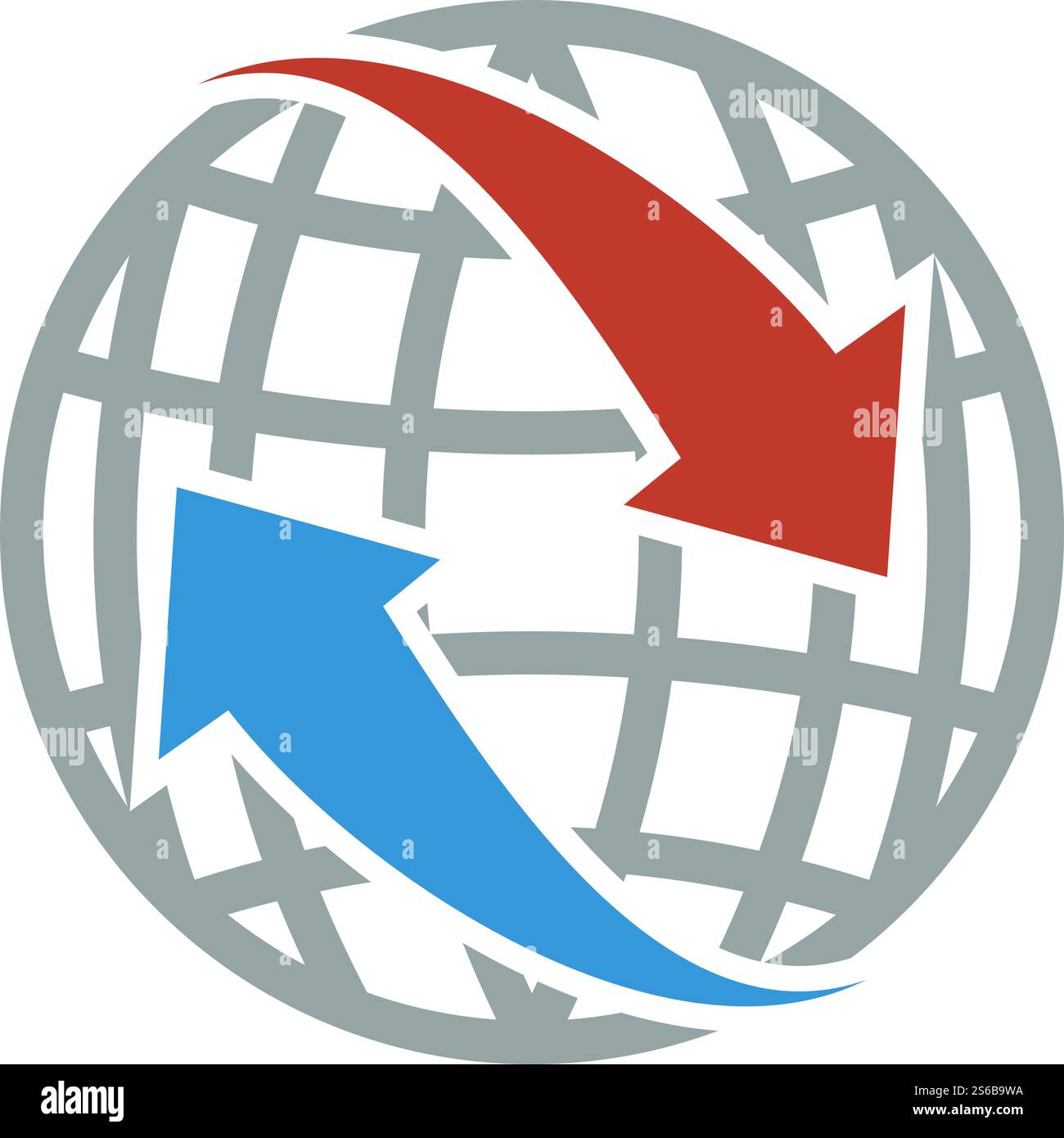 Icon Of Globe With Arrows. Flat Color Design. Vector Illustration Stock ...