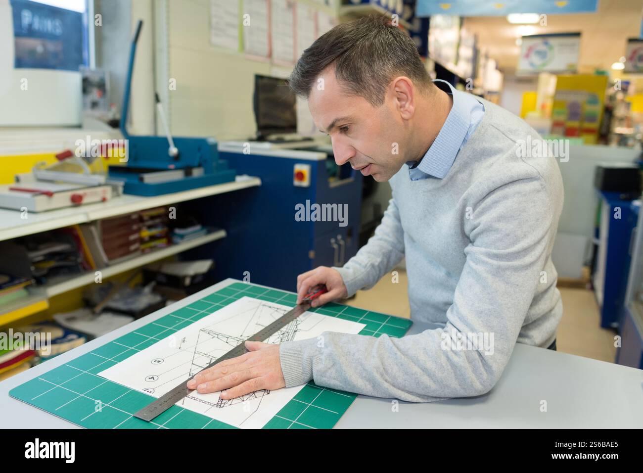 Workign Drawing Engineering Technical drawing of factory layout hi-res stock photography and images ...