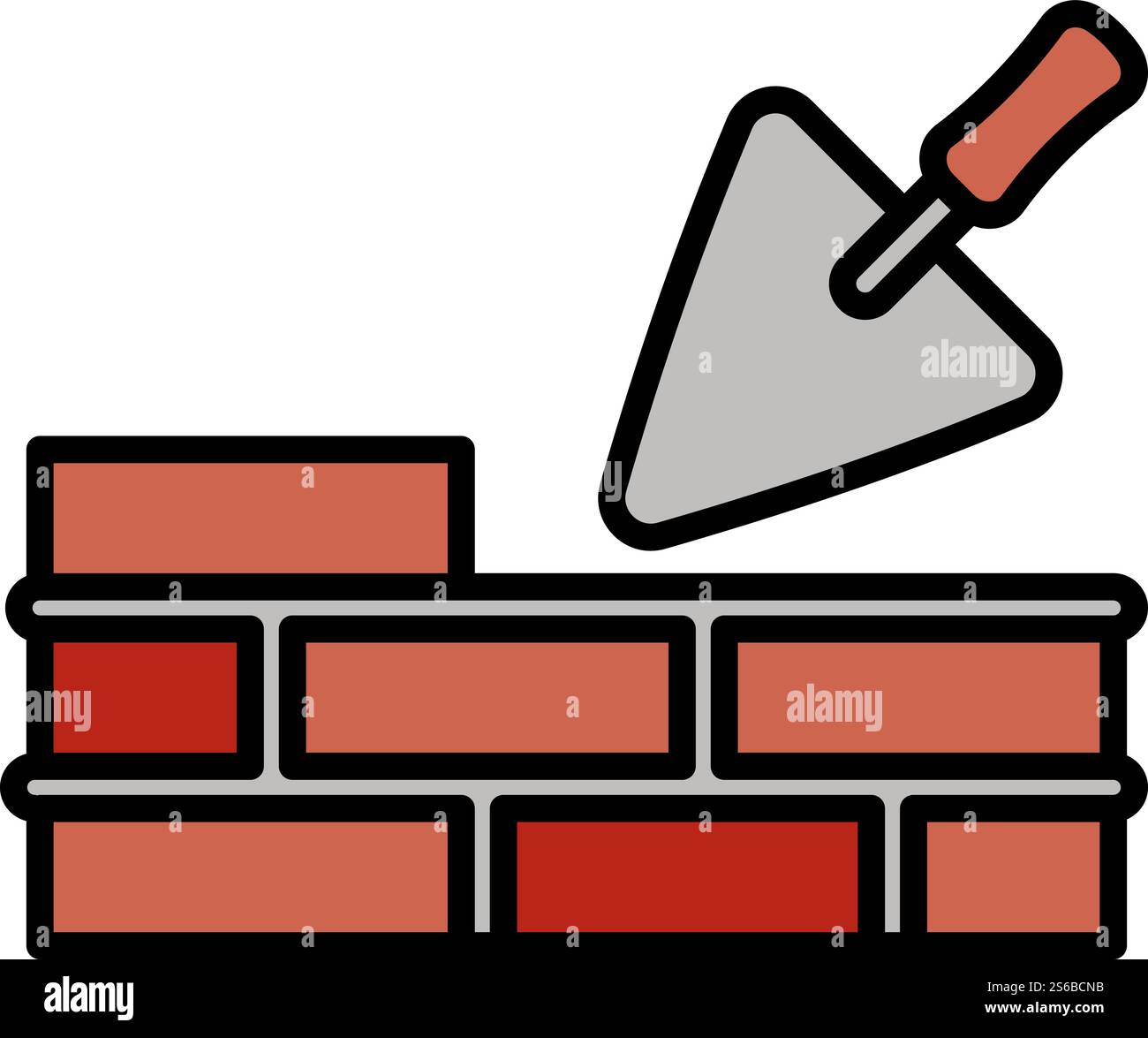 Trowel wall brick icon. Outline trowel wall brick vector icon for web ...
