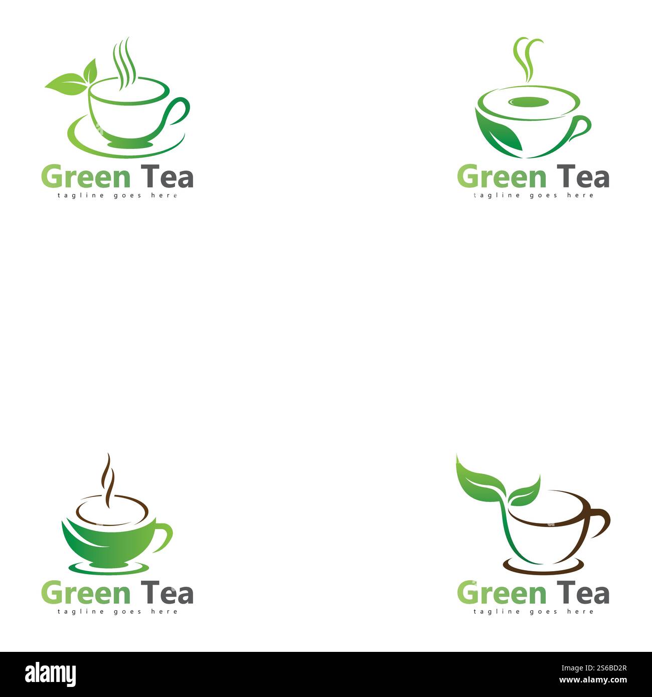 coffee shop logo template design green tea logo Stock Vector Image ...