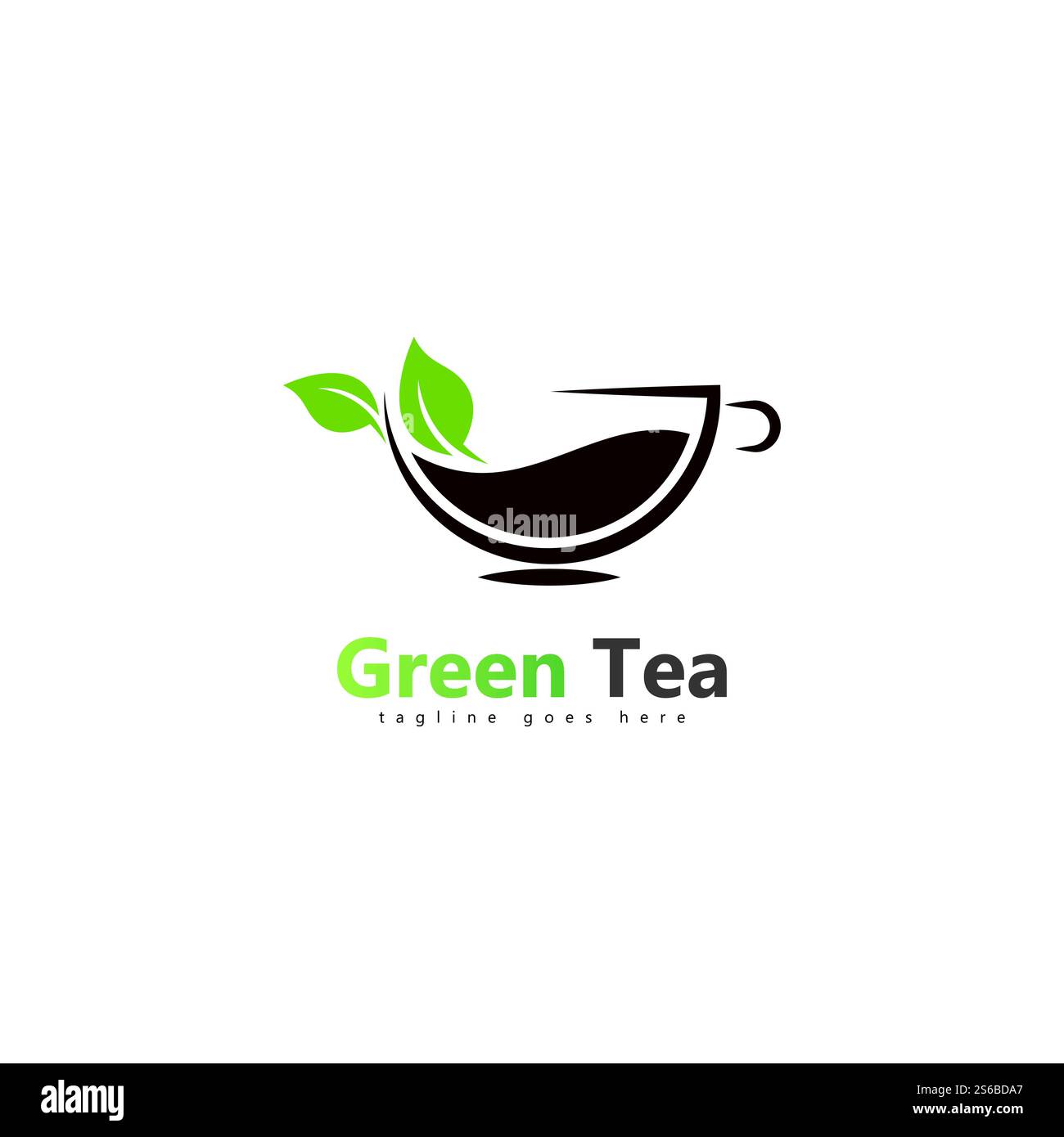 coffee shop logo template design green tea logo Stock Vector Image ...
