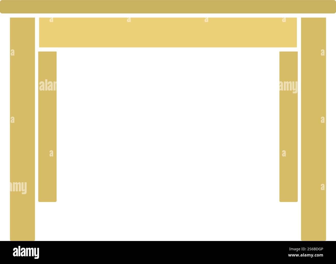 Dinner Table Icon. Flat Color Design. Vector Illustration. Stock Vector