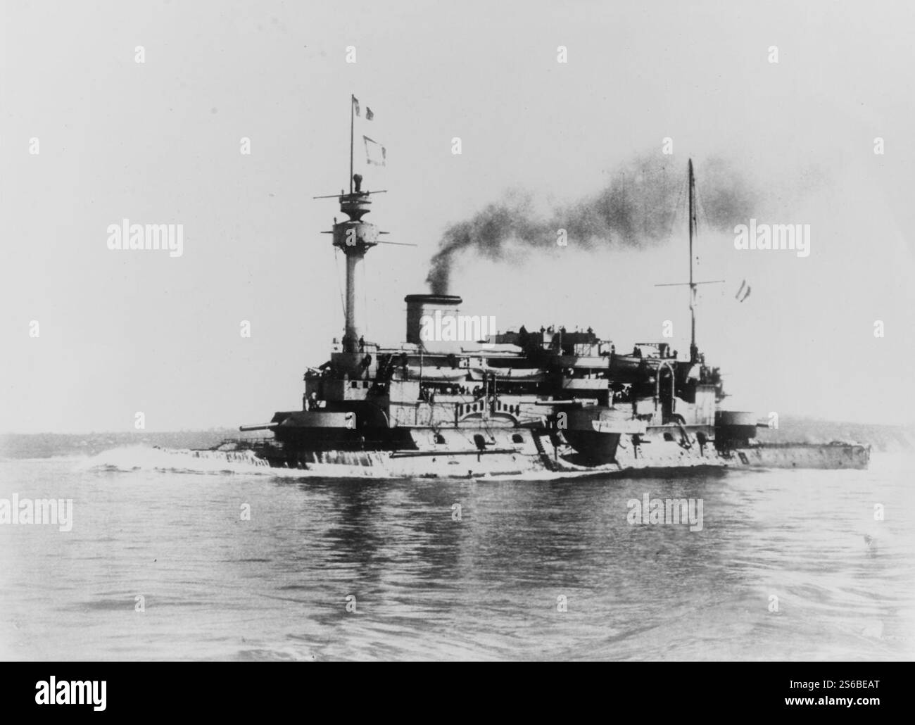 French ironclad Hoche post refit NH 88816. Stock Photo