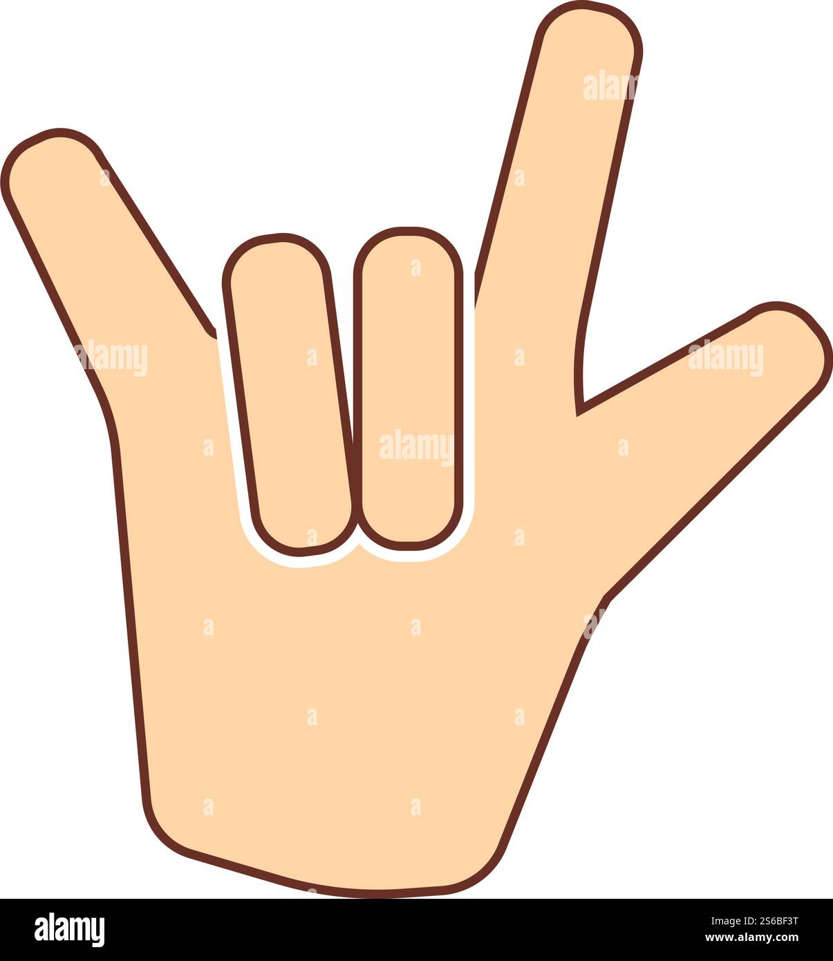 Rock Hand Icon. Flat Color Design. Vector Illustration. Stock Vector